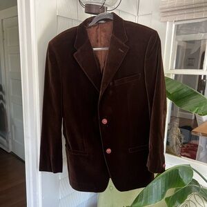 Vintage Mens Gianni Versace Brown Velvet Blazer